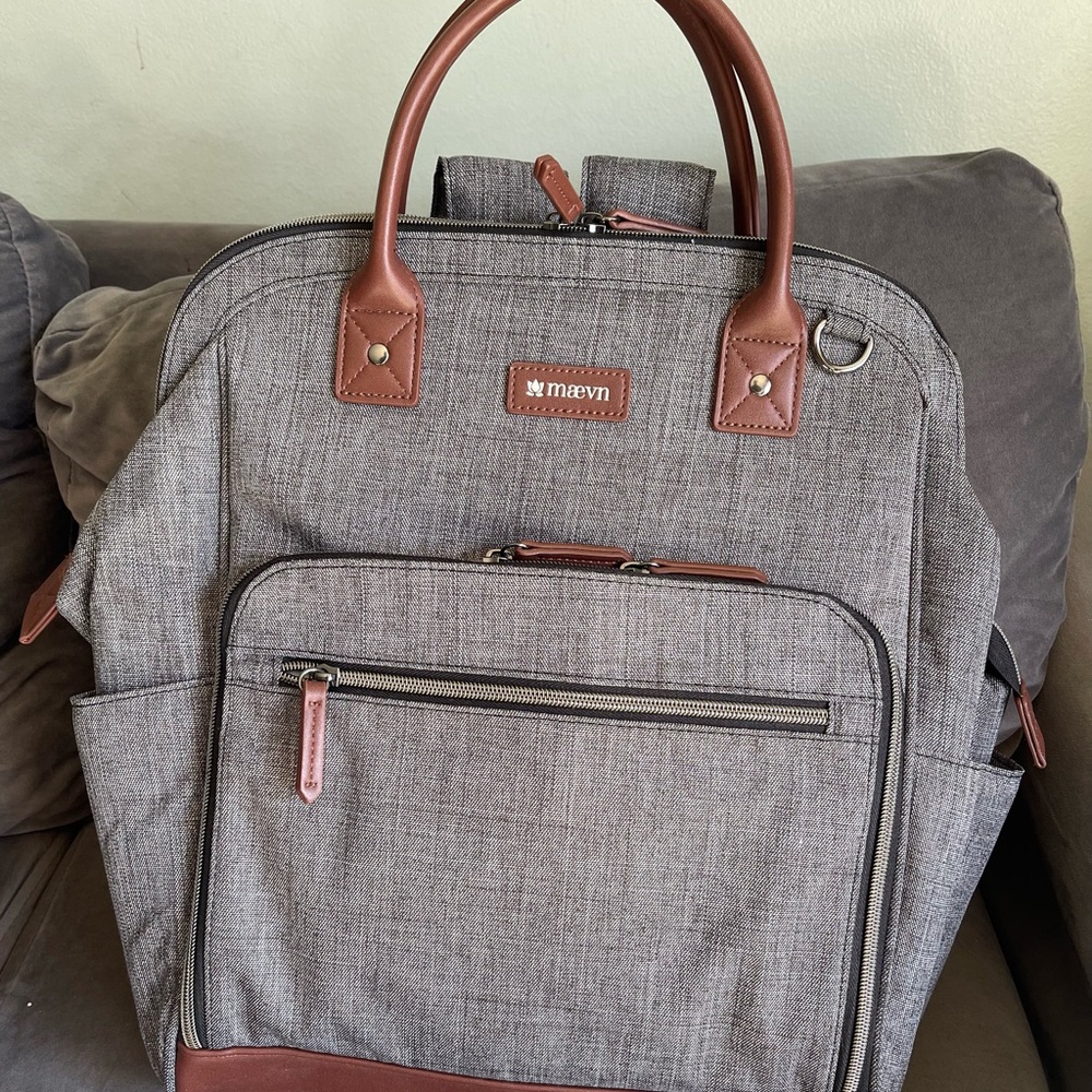 Maevn Women's Backpack in Gray and Brown